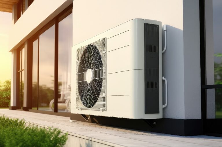 Wärmepumpe in einem modernen Haus