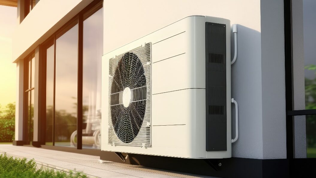 Wärmepumpe in einem modernen Haus